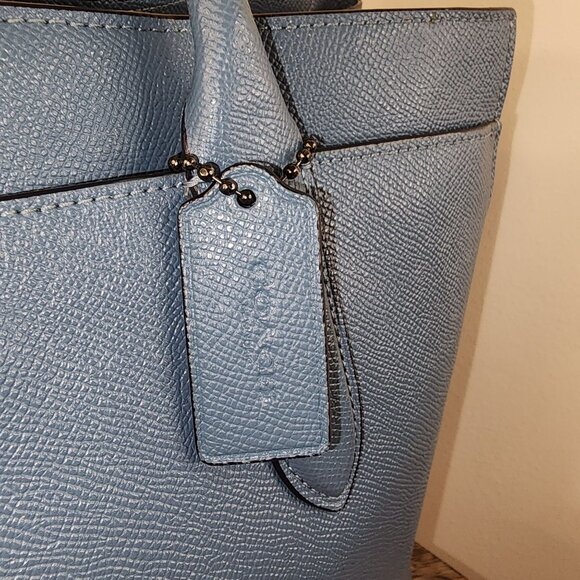 Coach Large Blue Bailey Carryall Shoulder Tote Bag EUC - Picture 15 of 16